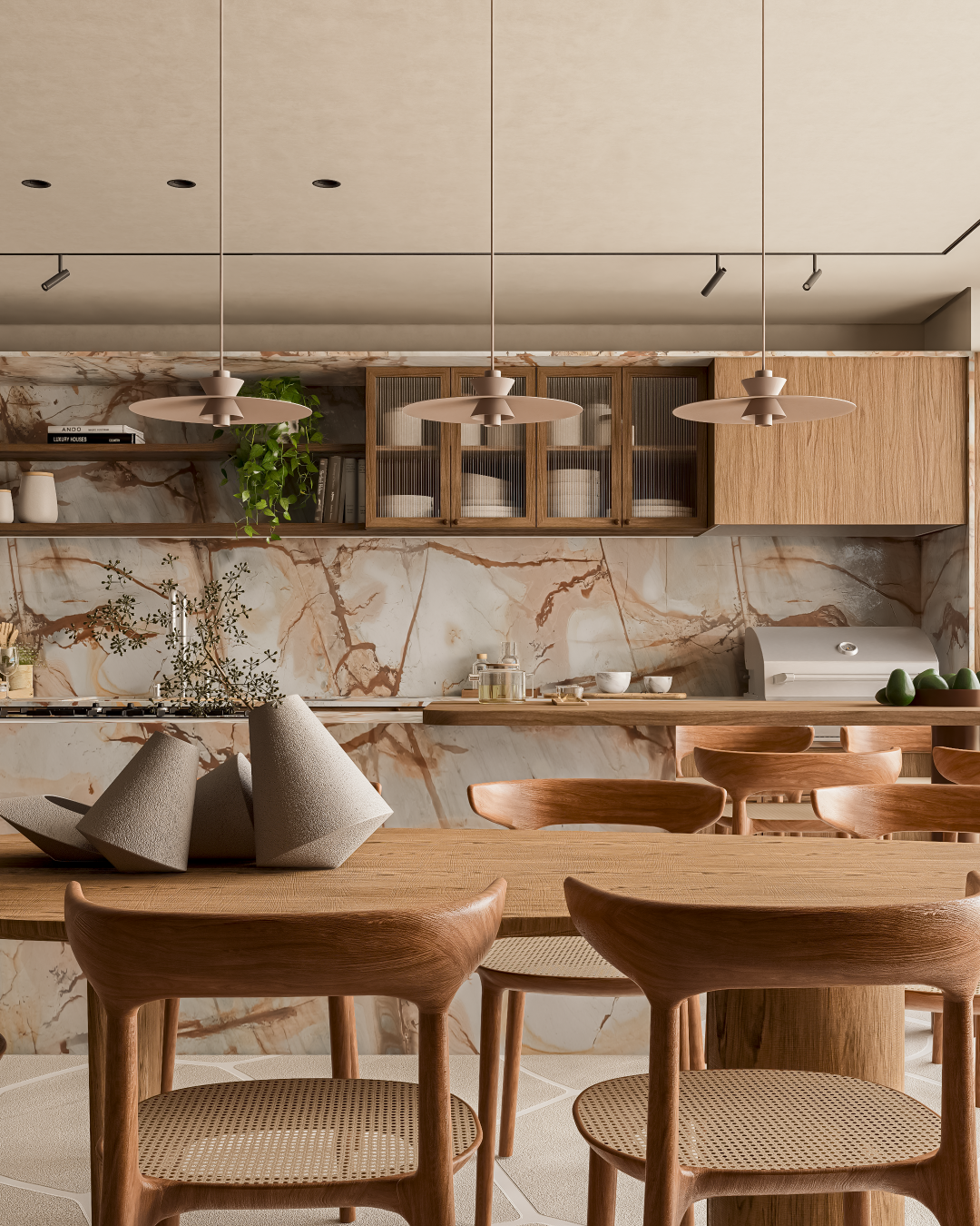 Apartamento Pedras | São José dos Campos | Planu Arquitetos

O Apartamento Pedras é um projeto de interiores com conceito integrado, que valoriza a conexão entre os ambientes e a fluidez espacial. Localizado em São José dos Campos, o apartamento apresenta uma paleta de materiais naturais, como madeira, pedra e tecidos em tons neutros, criando uma atmosfera acolhedora e sofisticada. A composição dos espaços integra cozinha, sala de jantar e estar, promovendo o convívio e a sensação de amplitude.

Os grandes panos de vidro permitem a entrada abundante de luz natural, que ressalta a textura dos materiais e o desenho do mobiliário. Destaque para o piso com paginação orgânica que remete a pedras naturais, reforçando o conceito do projeto. O mobiliário assinado e a marcenaria sob medida trazem funcionalidade e leveza, criando um ambiente contemporâneo e atemporal. 